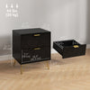 HOMCOM Modern Bedside Table, Nightstand with 2 Drawers for Bedroom, Black