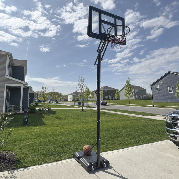Soozier 7.7-10ft Portable Basketball Hoop With 43'' Shatterproof Backboard