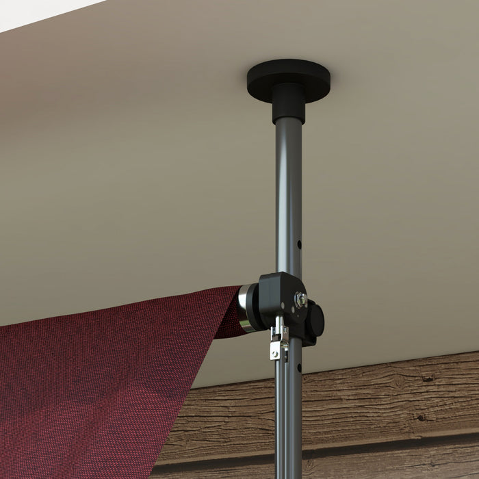 Outsunny 10' X 3' Retractable Awning, Freestanding & Non-screw, Wine Red
