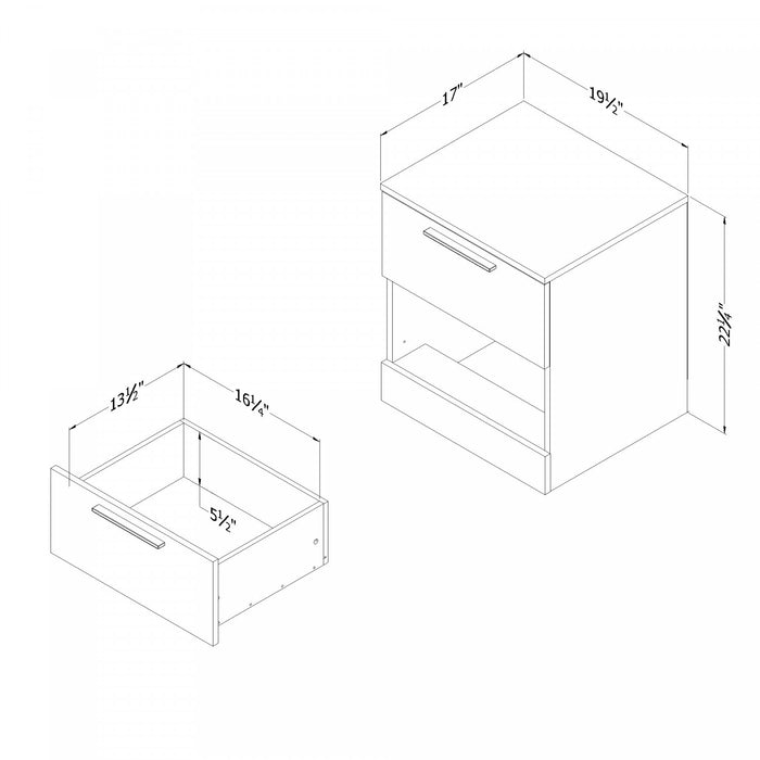 Step One Essential 2-drawer Nightstand - Nordik Oak 
