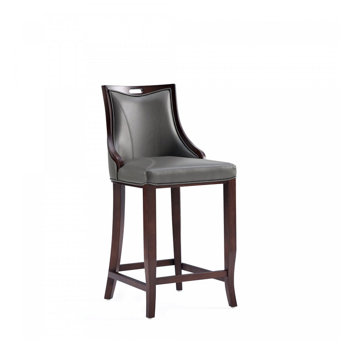 Emperor Traditional Wood Upholstered Barstool in Graphite - Set of 2