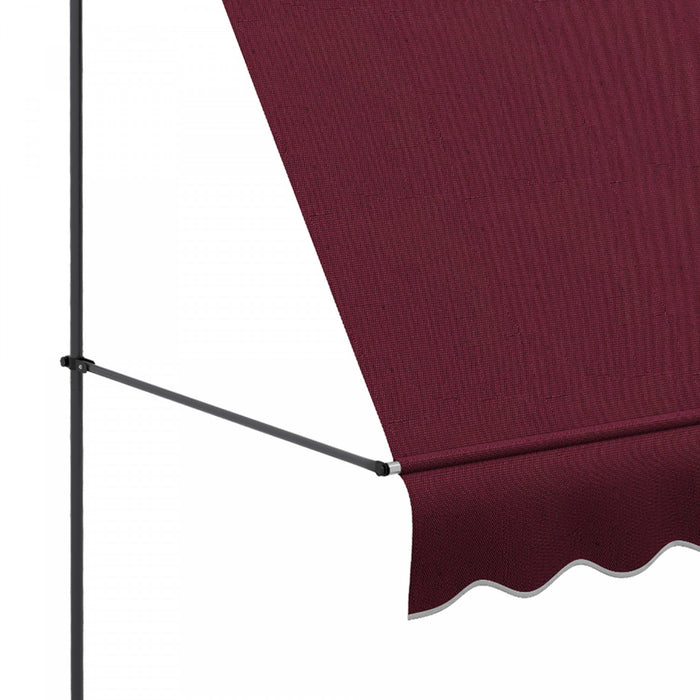 Outsunny 6.5' X 4' Retractable Awning, Freestanding & Non-screw, Wine Red