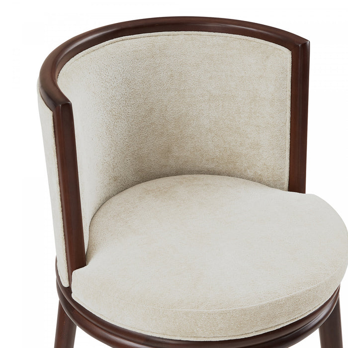 Evalyn Modern Wood Upholstered Barstool in Cream