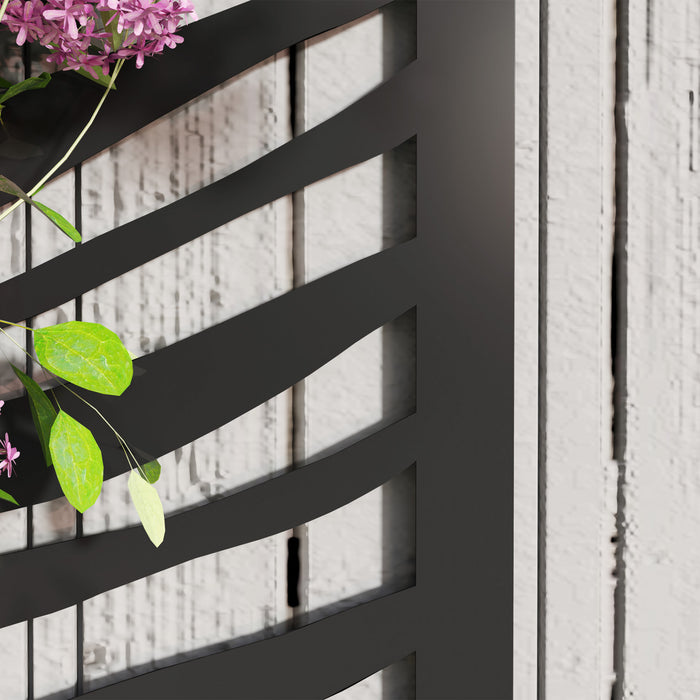 Outsunny Raised Garden Bed with Outdoor Privacy Screen, Wall-Mounted, Black