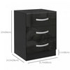 HOMCOM Nightstand Set of 2, Bedside Tables with 3 High Gloss Drawers
