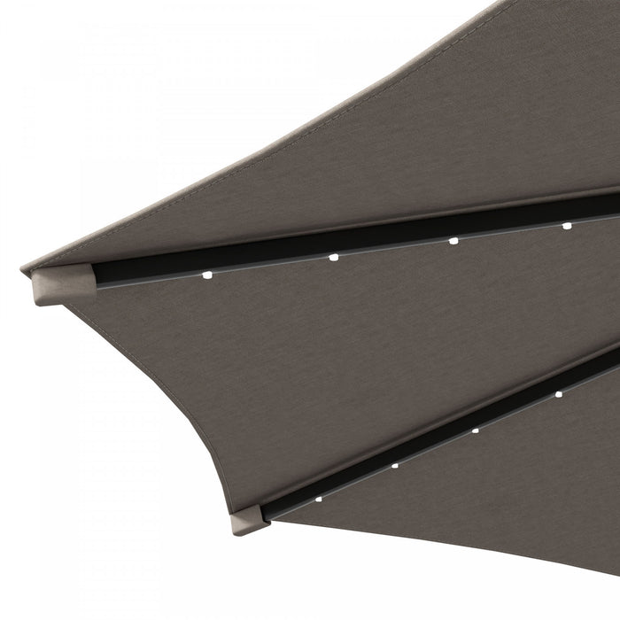 Outsunny 10ft Outdoor Cantilever Umbrella With Solar Lights Khaki