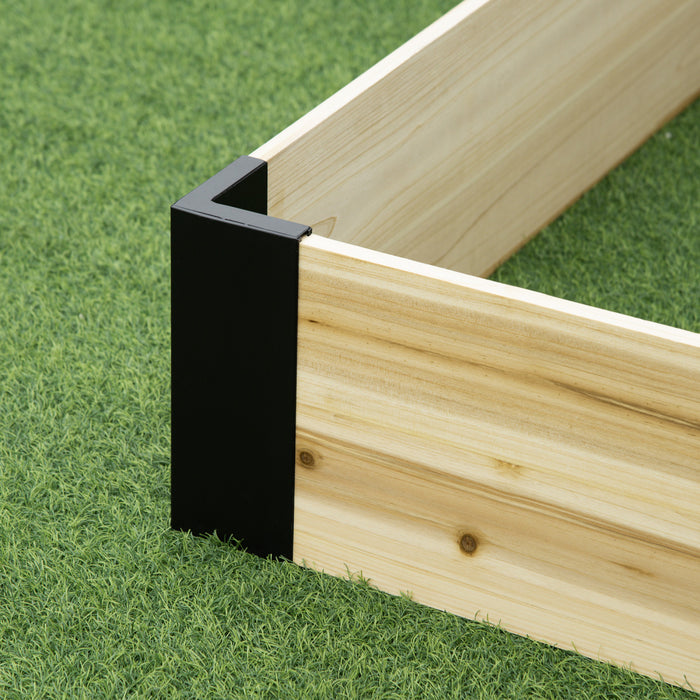Outsunny 47\" X 47\" Raised Garden Bed With Metal Corner Bracket, Easy To Install Planter Box For Growing Vegetables, Flowers, Fruits, Herbs, And Succulents