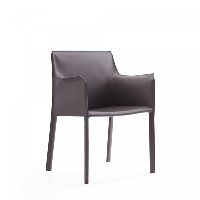 Paris Modern Vegan Leather Side Chair in Gray - Set of 2