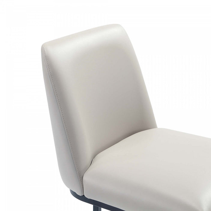 Serena Modern Metal Upholstered Barstool in Light Gray Bar Stool