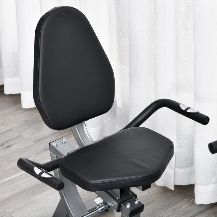 Soozier Recumbent Exercise Bike Indoor Magnetic Fitness Training Bike Stationary Workout Cycling Bike With 8 Adjustable Resistance, Pad Holder Bottle Holder Lcd Monitor, Grey