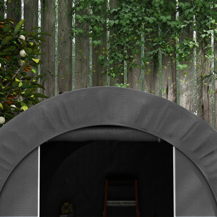 Outsunny 6' X 8' Outdoor Storage Shed, Galvanised Steel Portable Bike Shed