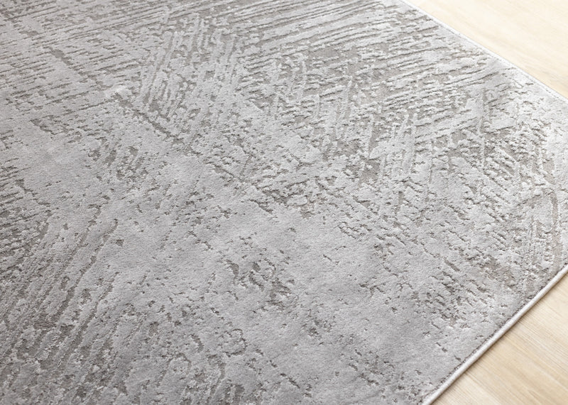 Hudson Grey Cream Distressed Brushstrokes Rug, 7'10\" x 10'6\" Indoor Area Rug