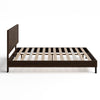 Tricia Wood Platform Bed with Headboard in Dark Brown - King Size | Tricia lit plateforme en bois avec tête de lit brun foncé - Très grand