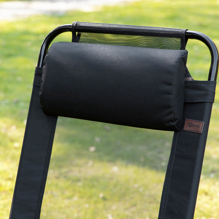 Outsunny Set Of 4 Portable Folding Recliner, Black