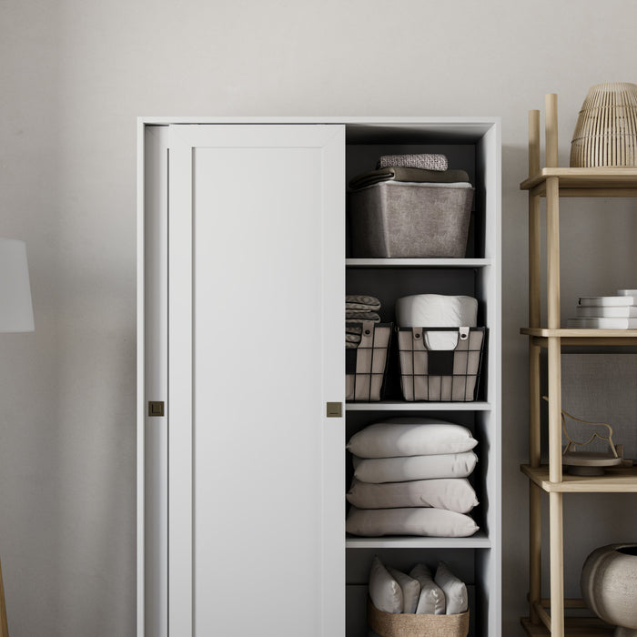 Elite 4-shelf Accent Cabinet - White