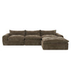 Cloud 116 Inch Modular Sectional Sofa with Ottoman and Legless Design, Brown | Cloud Canape Sectionnel Modulaire 116 po avec Ottoman et Design Sans Pieds, Brun