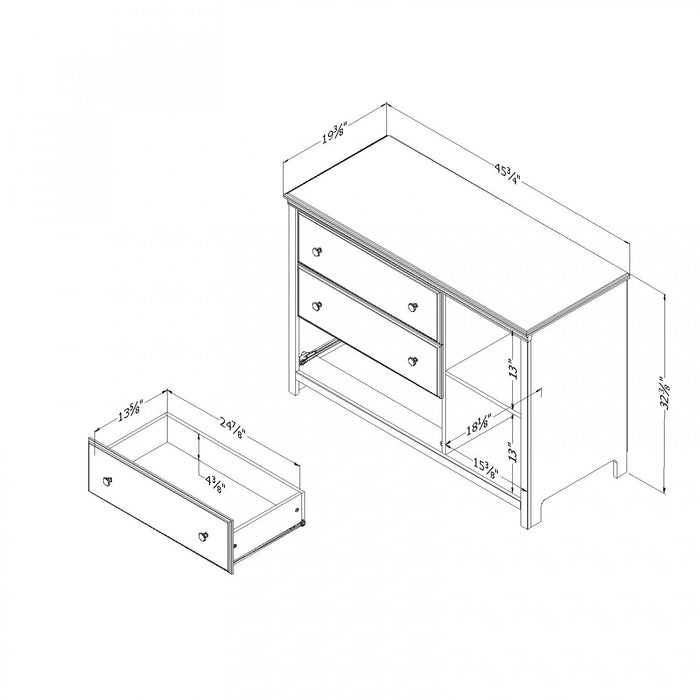 Cotton Candy 3-drawer Dresser With Storage Baskets - Soft Gray 