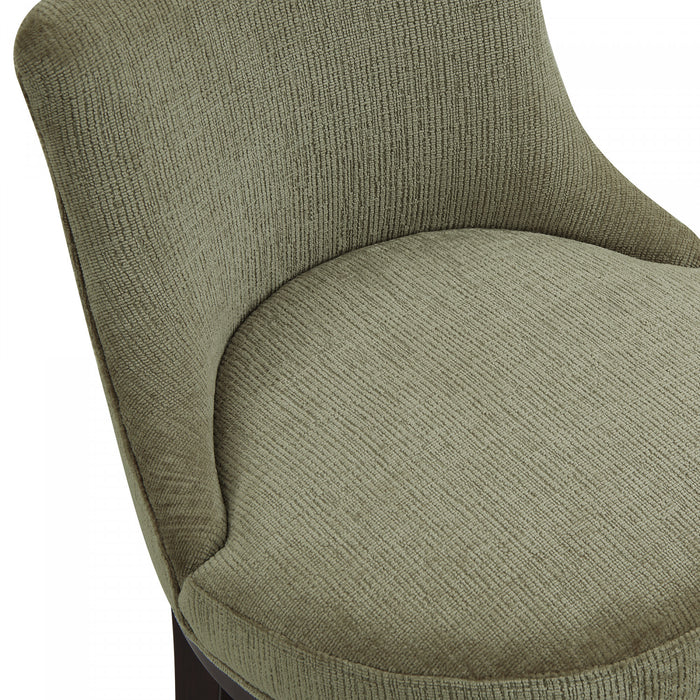 Lucia Modern Wood Chenille Counter Stool in Leaf Green Armoire