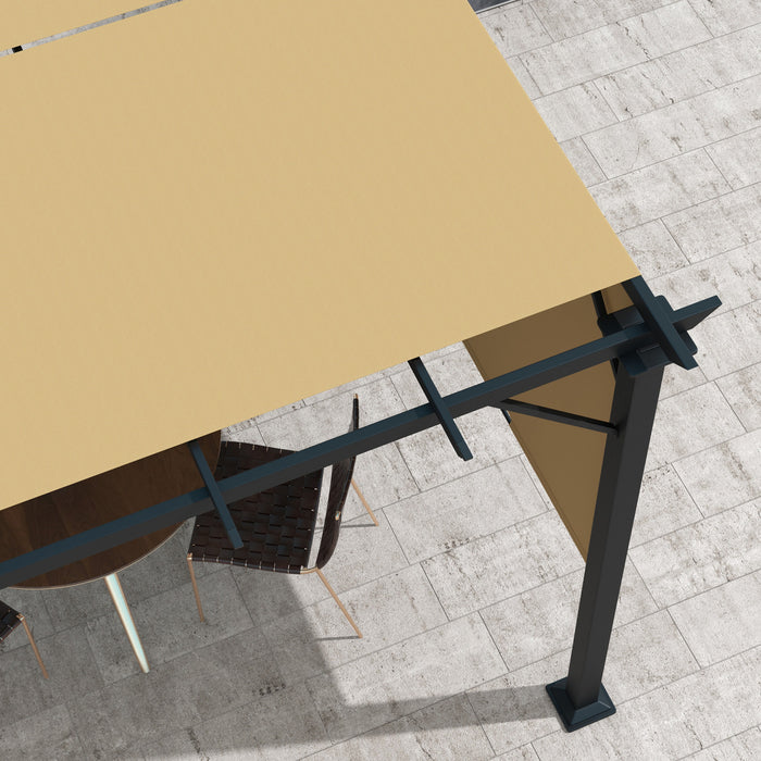 Outsunny 10' X 10' Retractable Pergola Canopy For Backyard, Garden, Brown