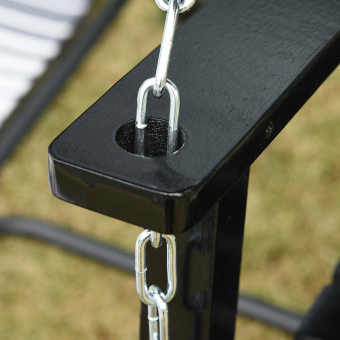 Outsunny 2-seater Porch Swing Outdoor Patio Swing Chair With Slatted Design