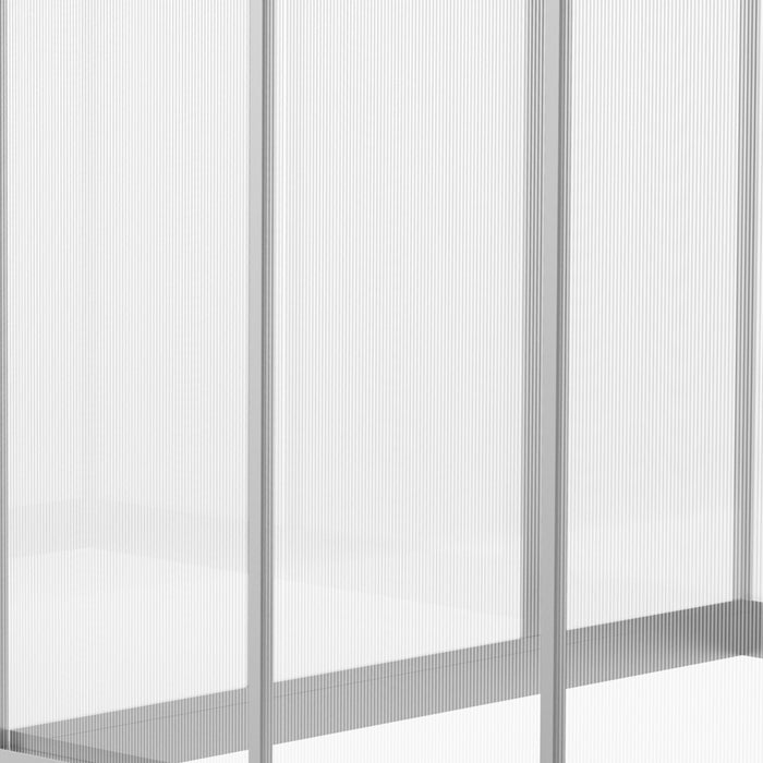 Outsunny 6' X 6' X 6.4' Walk-in Garden Greenhouse Polycarbonate Panels Plants Flower Growth Shed Cold Frame Outdoor Portable Warm House Aluminum Frame