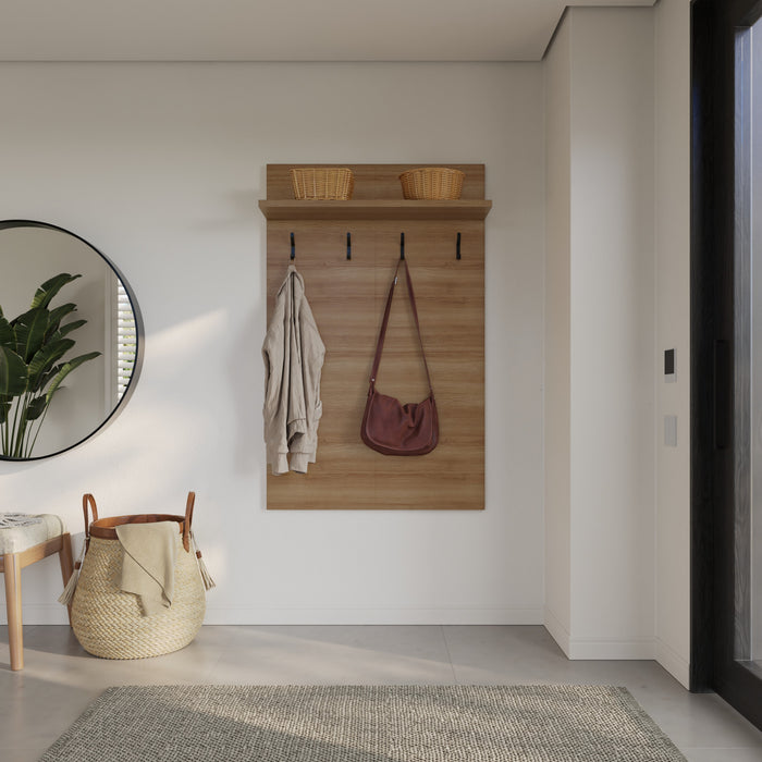 Porto Entryway Wall-Mounted Coat Rack with Shelf