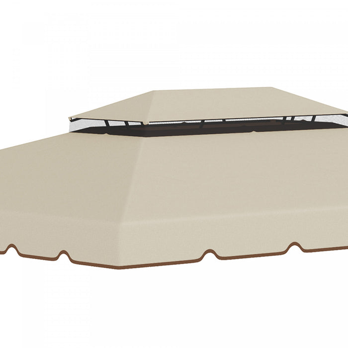 Outsunny 13.1' X 9.8' Gazebo Replacement Canopy, Gazebo Top Cover With Double Vented Roof For Garden Patio Outdoor (top Only), Beige