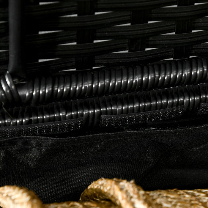 Outsunny Outdoor Deck Box For Pool, W/ Shoe Layer & Inner Liner, Black