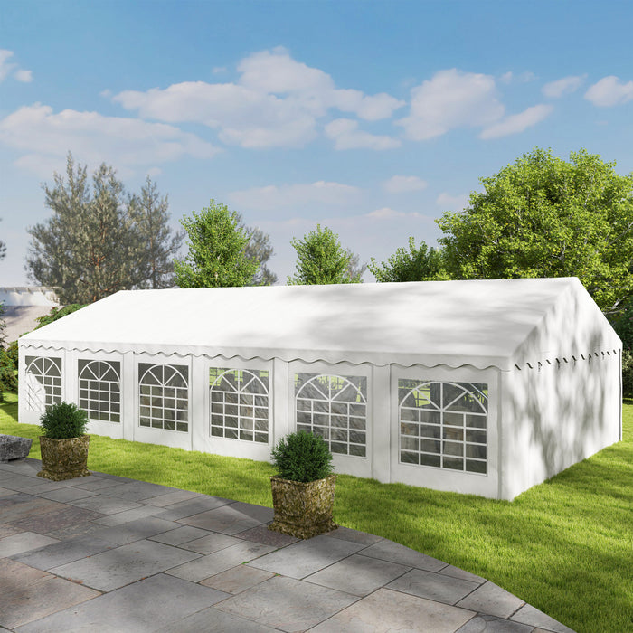 Outsunny 20' X 40' Large Party Tent With Removable Window Sidewalls, White