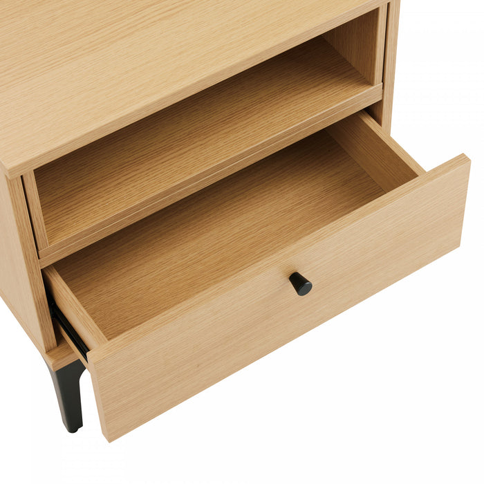 Amara Modern 20\" Nightstand in Light Oak (1-Drawer) - Set of 2
