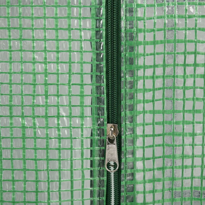 Outsunny 56\" X 54\" X 74\" Walk-in Greenhouse Portable Garden Plant Flower Seed Warm House 8 Shelves Outdoor Plant Growth Hot House Pe Cover Green