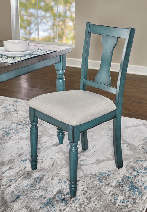 Willow Fabric Teal Dining Chair - Set of 2