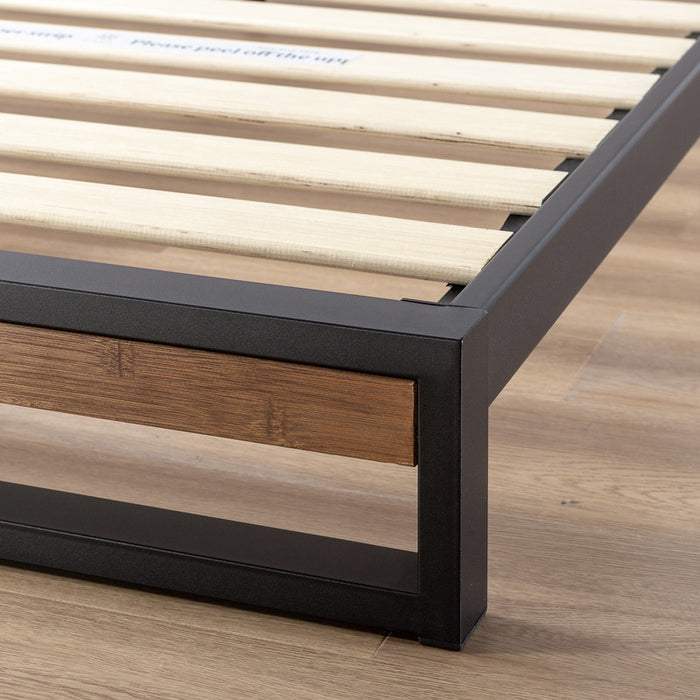 Suzanne Wood and Metal Platform Bed with Headboard - King Size