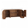 Tressa Contemporary Modern 72" Solid Wood Sideboard in Walnut (4-Door) | Buffet contemporain moderne Tressa 72" en bois massif noyer (4 portes)