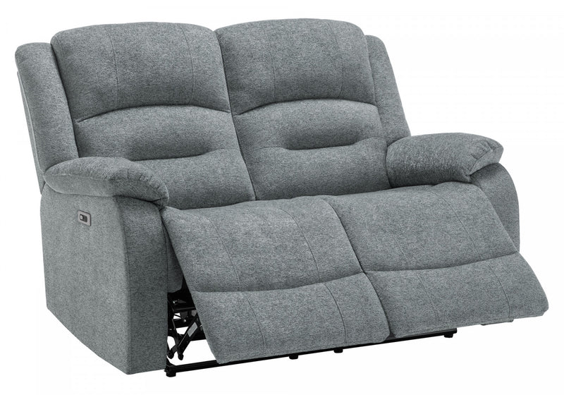 Small 2-Seater Power Reclining Love Seat, 50\" Wide, Usb Port Included, Blue Fabric Recliner