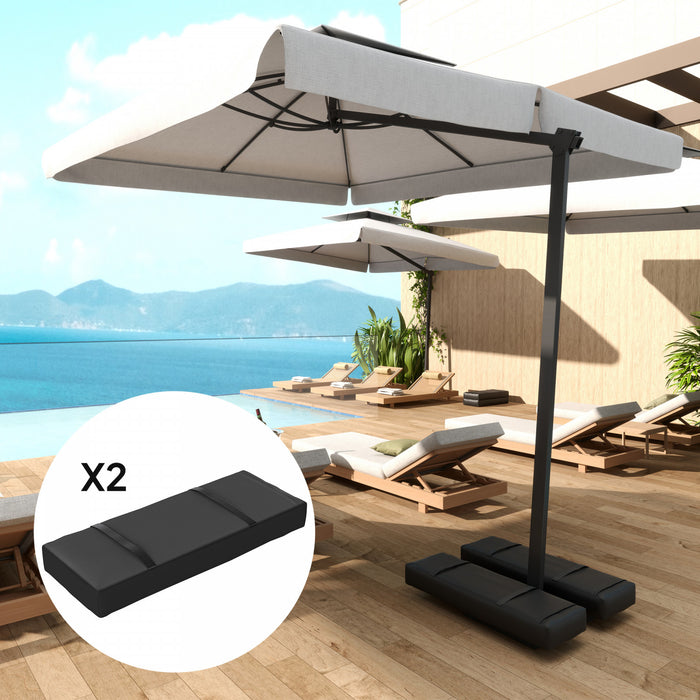 Outsunny 2PCS Umbrella Base Weight Bag, Umbrella Stand Weights, Black