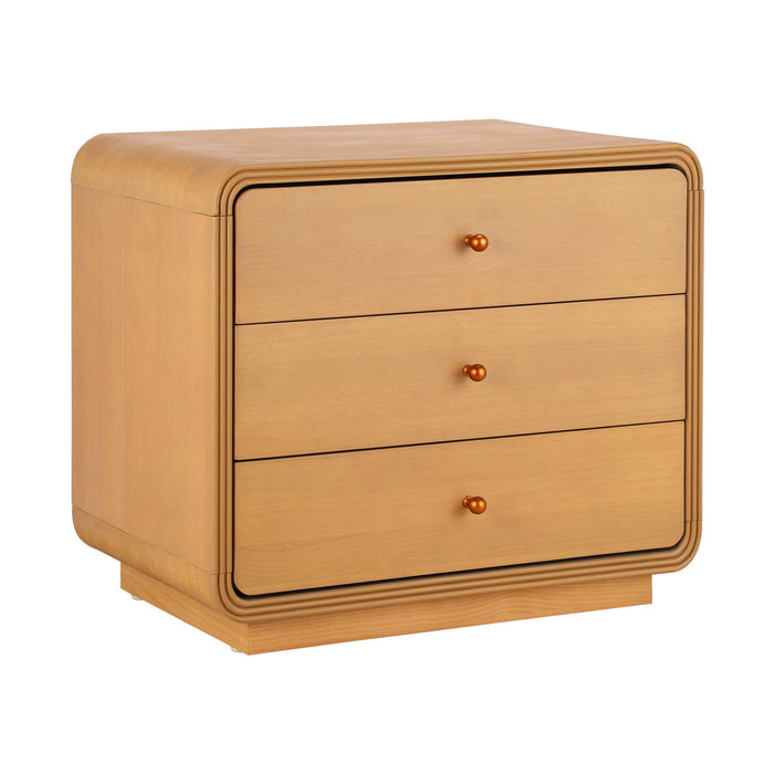 Sophia Modern Nightstand with Storage and Drawer,Natural