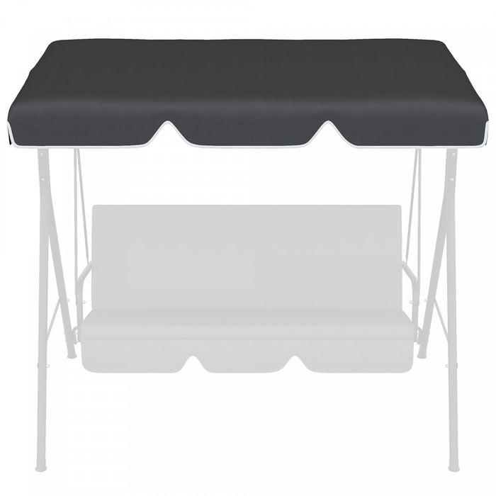 Outsunny 2 Seater Swing Canopy Replacement, Outdoor Swing Seat Top Cover, Uv50+ Sun Shade (canopy Only), Black
