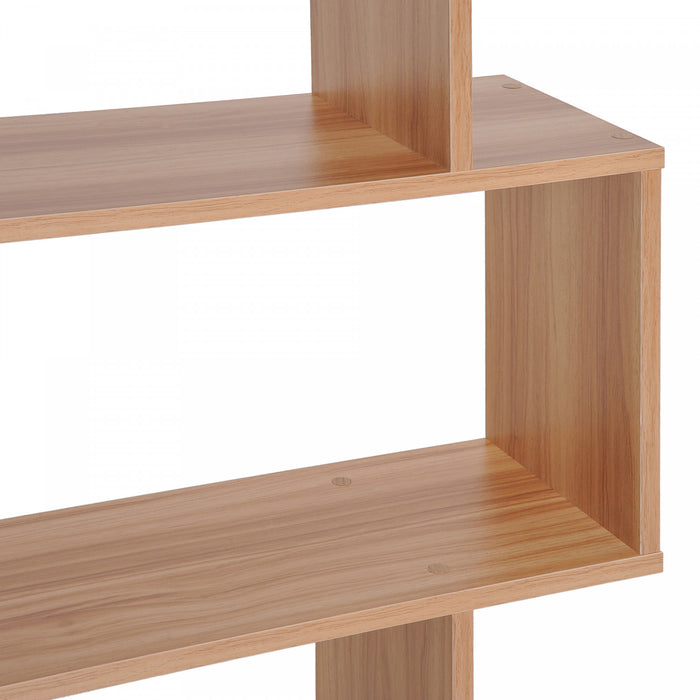 HOMCOM 76\" 6 Tier S Shaped Bookcase Storage Bookshelf Display Unit Living Room