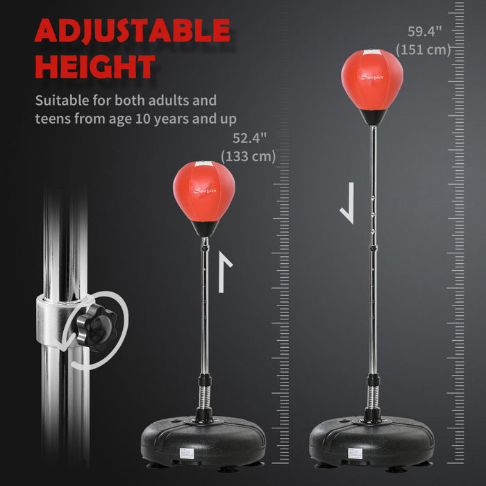Soozier 52.4\" -59.4\" Adjustable Height Reflex Bag with Stand and Gloves