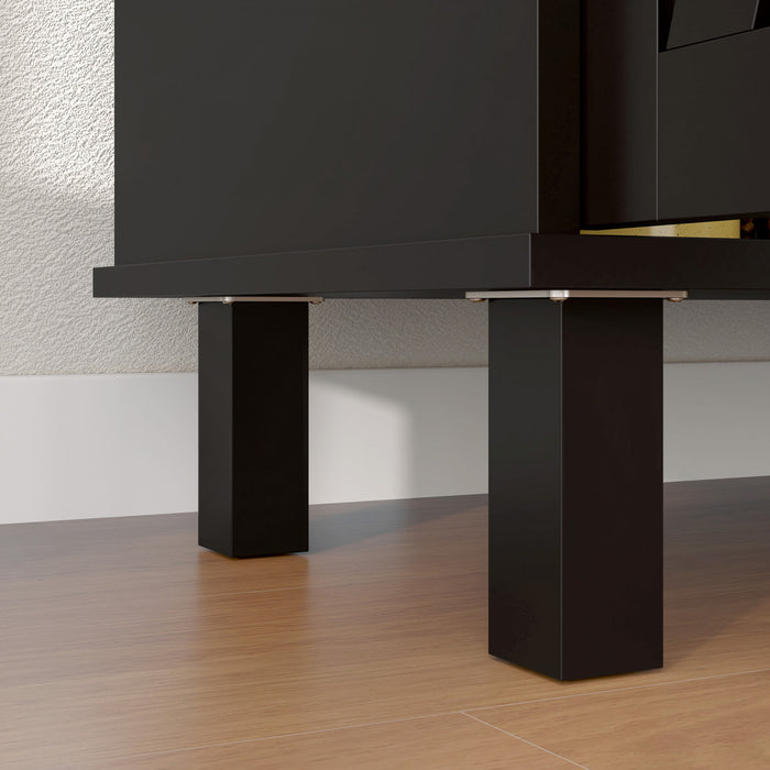 HOMCOM Coffee Bar Cabinet, Buffet Sideboard w/ Barn Doors, Adjustable Shelf