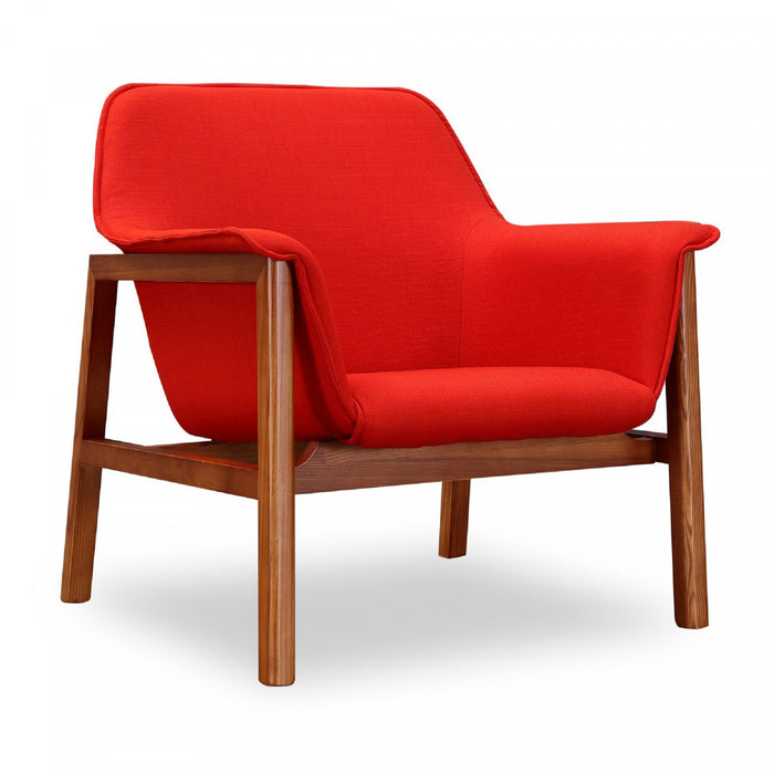 Miller Mid-Century Modern Linen Weave Accent Armchair in Burnt Orange - Set of 2