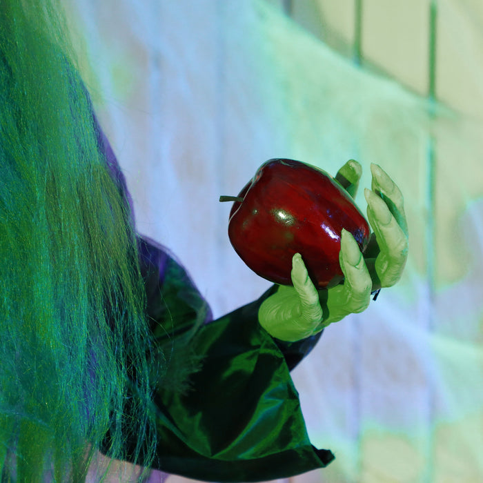 Homcom Halloween Old Witch Animatronic Prop W/ Light Up Eyes