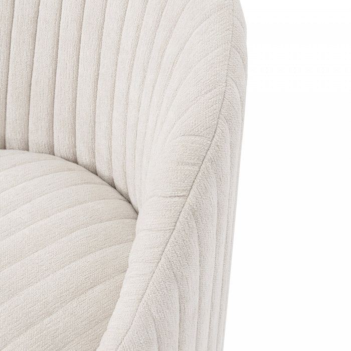Leela Modern Chenille Swivel Lounge Chair in Cream - Set of 2 Accent Chair