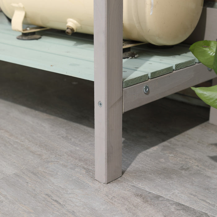 Homcom 36\" Wooden Potting Table With Drawer, Grey