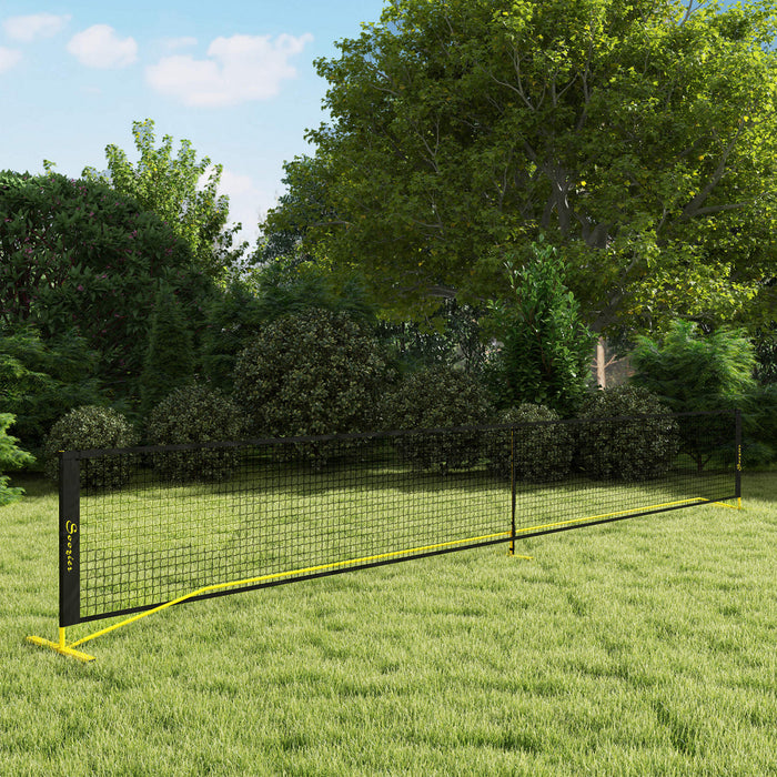 Soozier 22ft Regulation Portable Pickleball Net With Carrying Bag, Yellow
