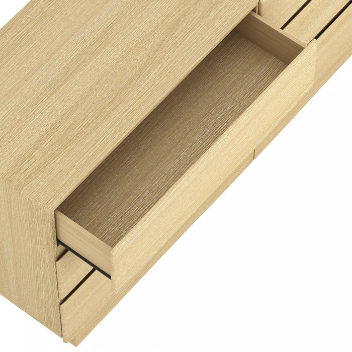 Ardea Contemporary 72\" Dresser in Natural Oak (6-Drawer)