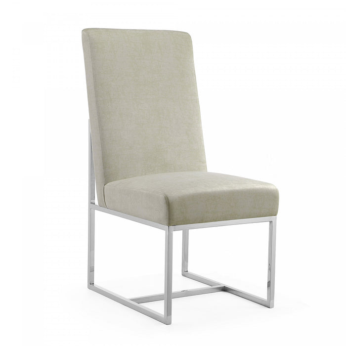 Element Modern Velvet Metal Dining Chair in Champagne - Set of 2