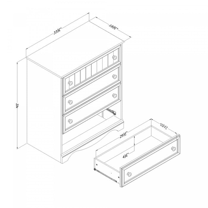 Savannah 4-drawer Chest - Pure White 