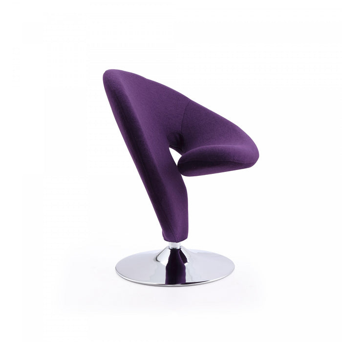 Curl Modern Wool Blend Swivel Lounge Chair in Purple - Set of 2